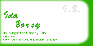 ida borsy business card